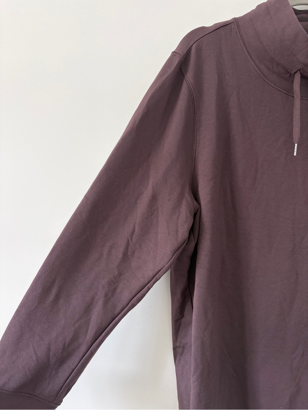 Quince Super Soft Fleece Mock Neck Pullover Casual Sweater Dried Fig XL - Picture 2 of 8